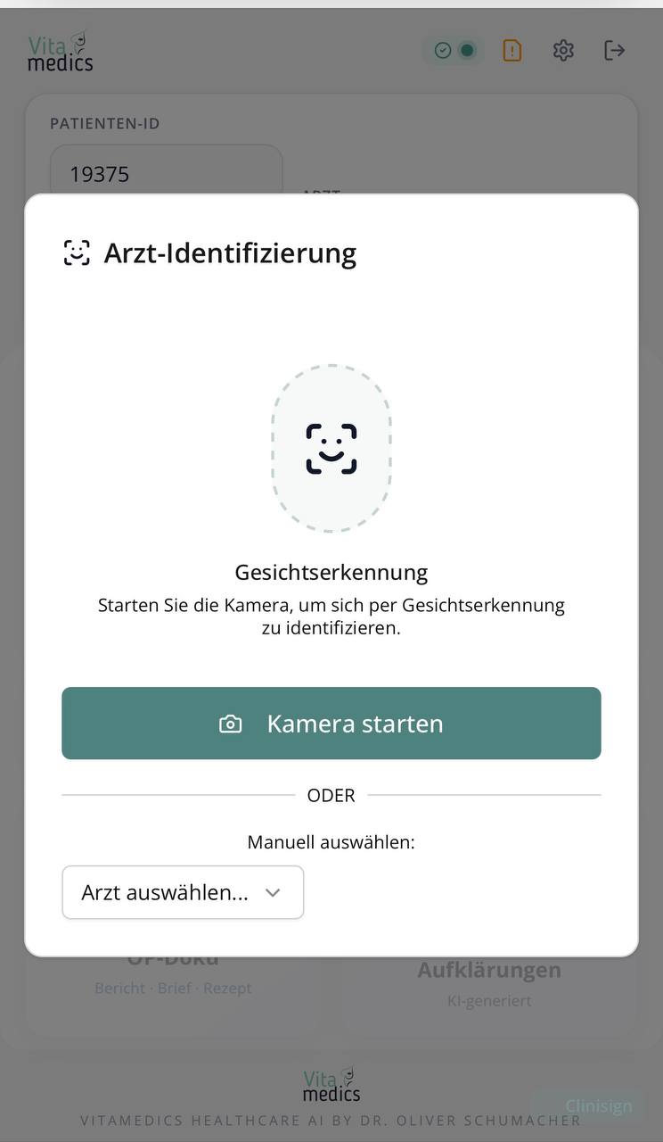 Clinisign — Gesichtserkennung zur Arzt-Identifizierung